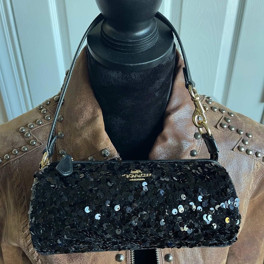 Coach Black Sequin Shoulder Bag